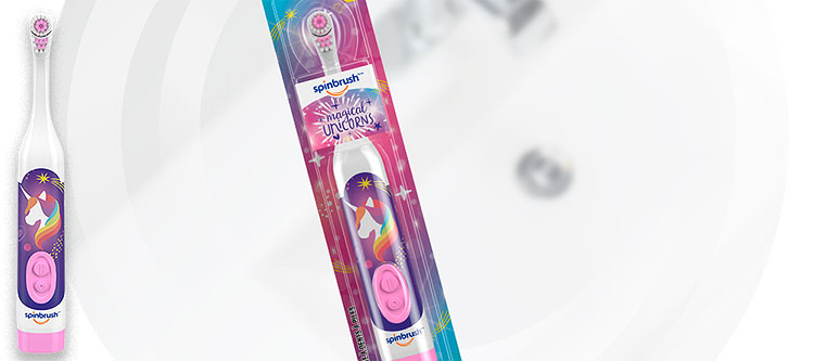 Spinbrush Mermaid and Unicorn kids toothbrush