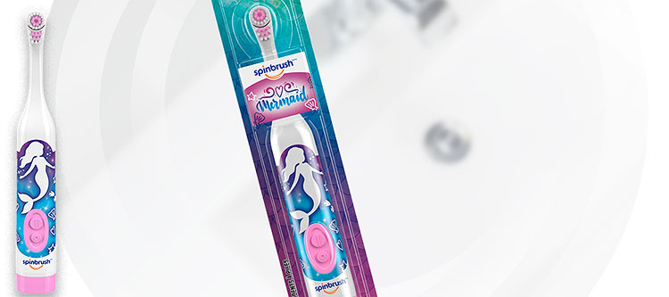 Spinbrush Mermaid and Unicorn kids toothbrush