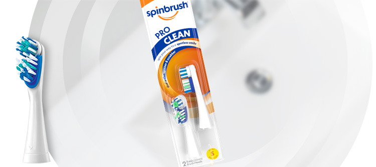 Spinbrush pro clean toothbrush head replacement refill