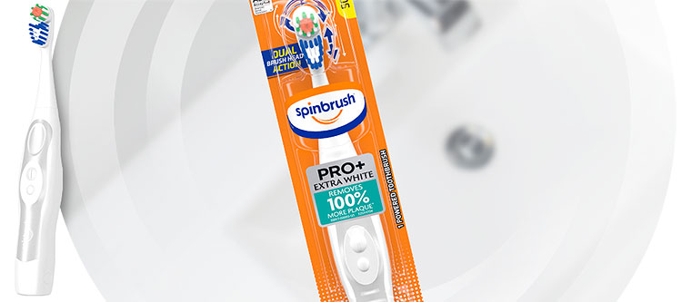 Spinbrush pro extra white toothbrush