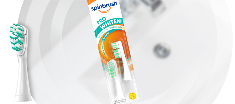 Spinbrush pro white toothbrush head replacement refill